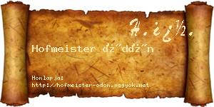 Hofmeister Ödön névjegykártya